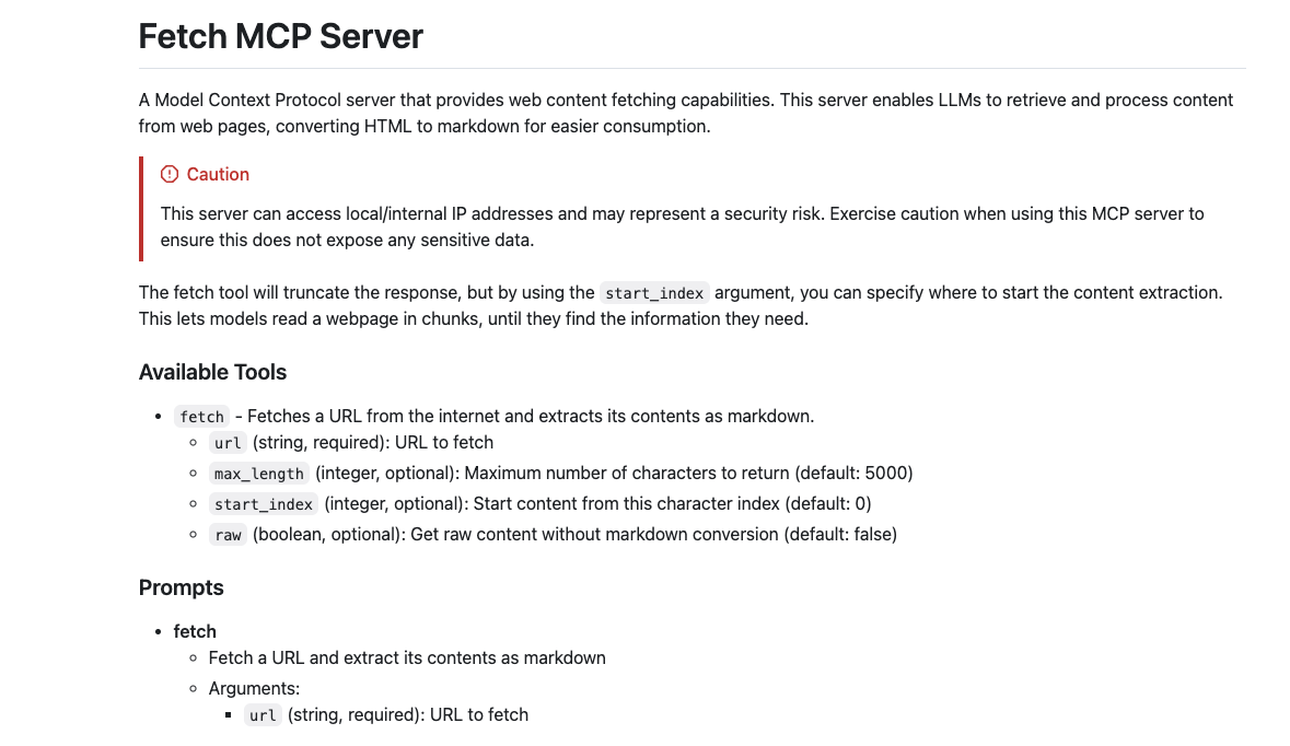 Fetch MCP Server