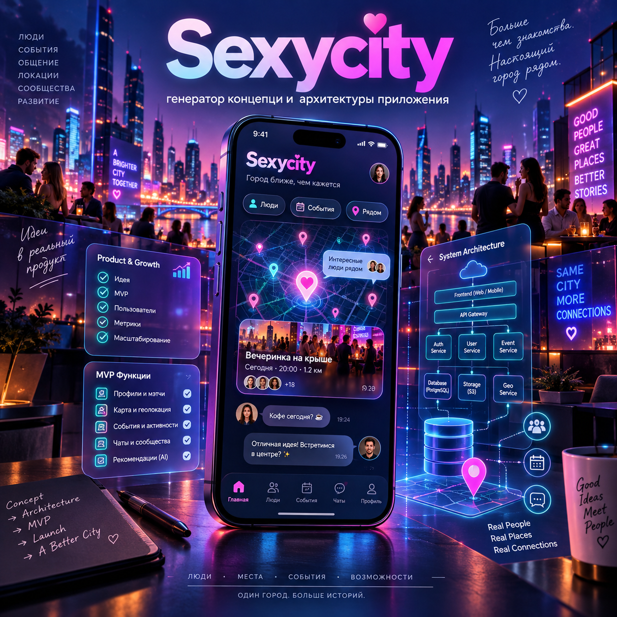 Sexycity: Генератор концепции и архитектуры приложения