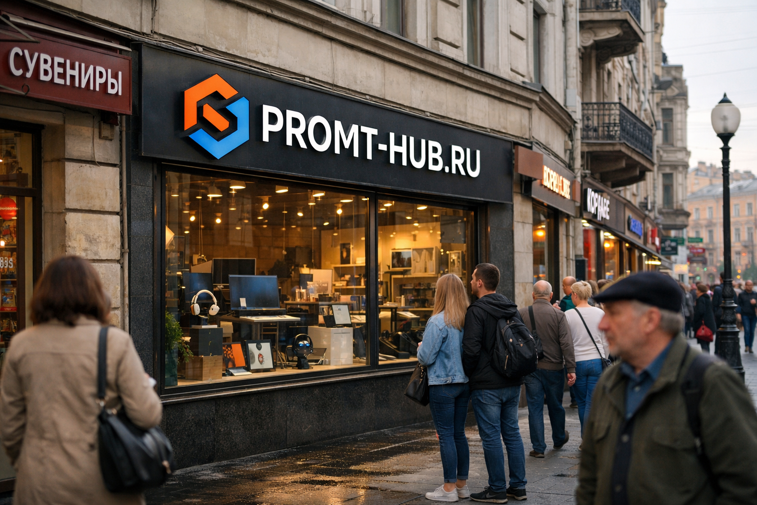 Размещение логотипа на витрине.